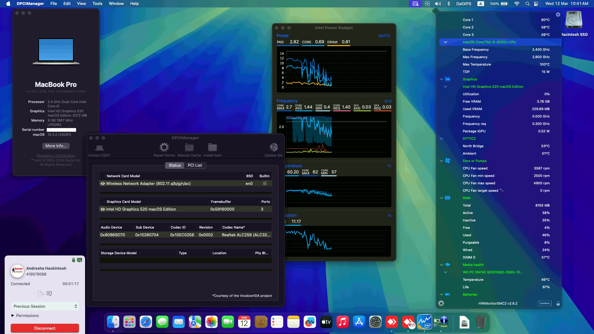 Success Hackintosh macOS Sequoia 15.3.1 Build 24D81 in Dell XPS 13 9350